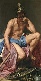 Mitologia greca, Ares, Diego Velázquez, Marte Riposo, arte classica, pittura, Sfondo HD HD wallpaper