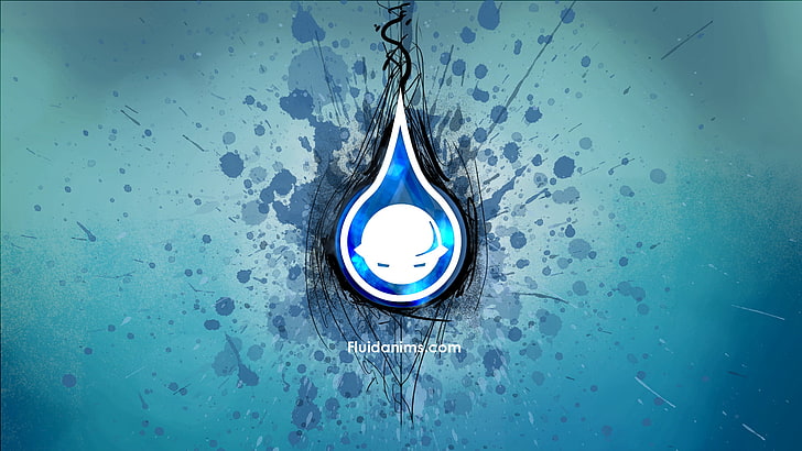 ความเรียบง่ายสีน้ำเงินศิลปะดิจิตอลการสาดน้ำสี, วอลล์เปเปอร์ HD