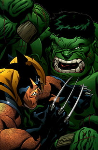 Quadrinhos Da Marvel, Hulk, Wolverine, HD papel de parede HD wallpaper