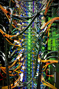 cables, alambres, luces, red, Fondo de pantalla HD HD wallpaper