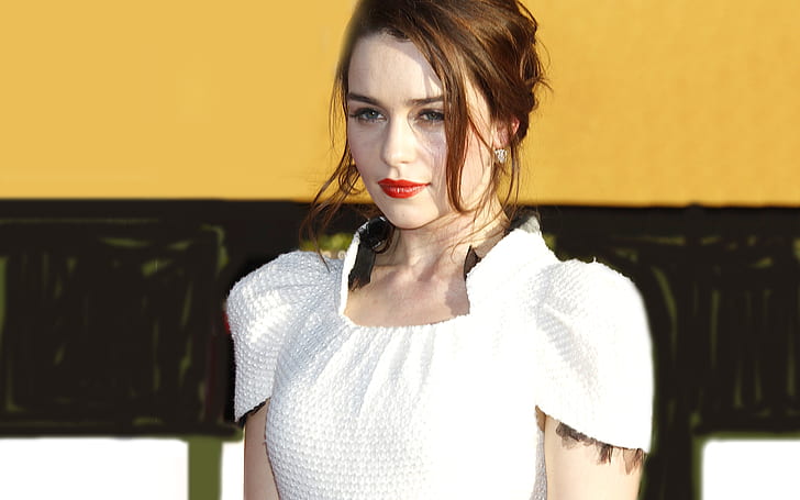 Emilia Clarke Sad, bibir, bibir merah, wanita, aktris, selebriti, Wallpaper HD