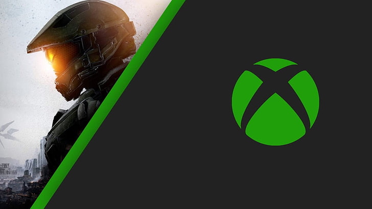 Logotipo de Xbox y collage de Halo, Xbox, Xbox 360, verde, jugadores, Halo, Fondo de pantalla HD