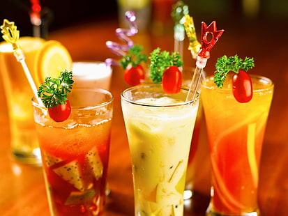 Cocktails, Gläser Tassen, Getränke, Cocktails, Gläser, Tassen, Getränke, HD-Hintergrundbild HD wallpaper