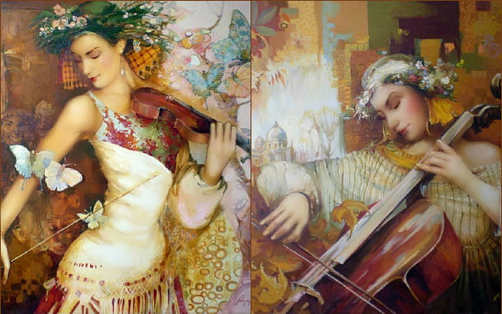 Violinista ~ Per Carmen, dipinti, digitale, bellezza, 3d e astratto, Sfondo HD