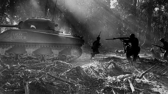Soldat und Kampfpanzer, Zweiter Weltkrieg, Militär, Krieg, Jahrgang, Panzer, Soldat, einfarbig, HD-Hintergrundbild HD wallpaper