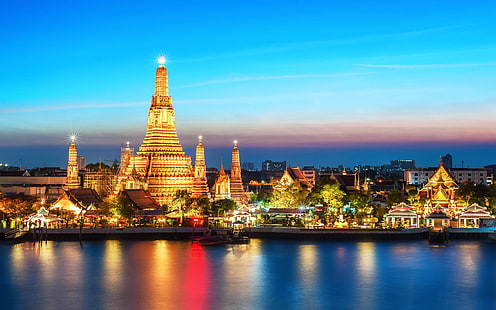 Tailândia Wat Arun Templo Budista Em Bangkok Yai Distrito De Bangkok Wallpaper Hd Para Desktop Mobile And Tablet 3840 × 2400, HD papel de parede HD wallpaper