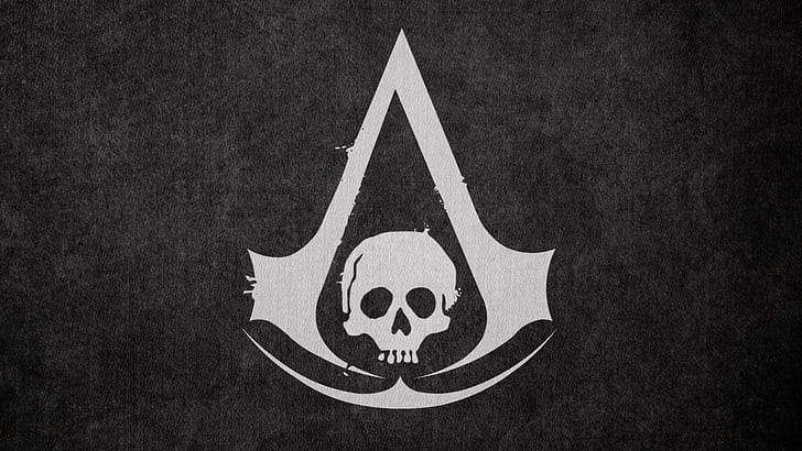 Assassin's Creed Black Flag Skull HD, video games, black, s, skull, flag, assassin, creed, HD wallpaper