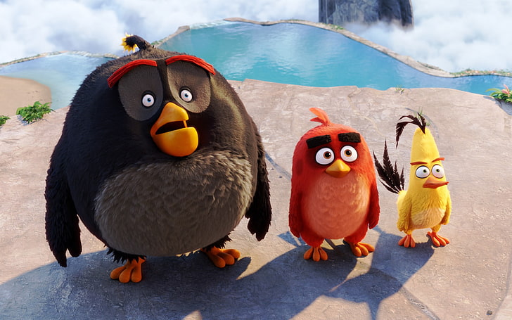 Angry Birds Best Animation-2016 Movies Posters HD .., three Angry Birds characters wallpaper, HD wallpaper
