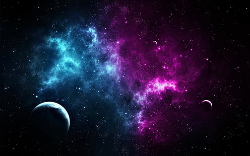 Space By Andredk, purple and blue galaxy, 3D, Space, HD wallpaper HD wallpaper