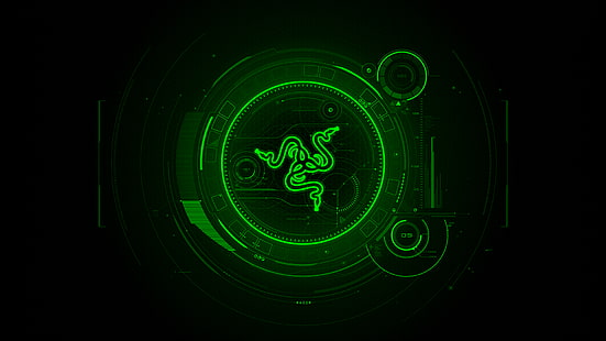 Razer, зелен, Gaming Series, змия, лого, HD тапет HD wallpaper