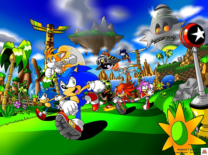 Sonic, Sonic the Hedgehog, Metal Sonic, Tails (personnage), Shadow the Hedgehog, Knuckles, Fond d'écran HD