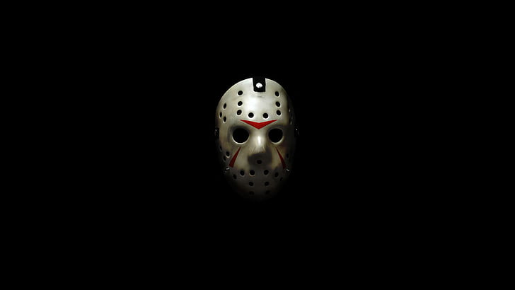 Friday the 13th Mask HD, black, dark, friday the 13th, holes, mask, scary, HD wallpaper