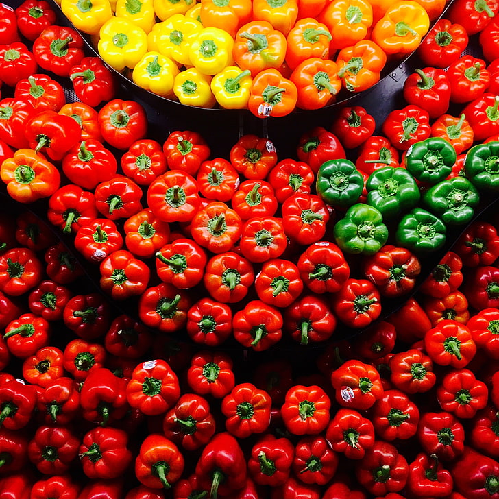 paprika merah, paprika, makanan, Wallpaper HD
