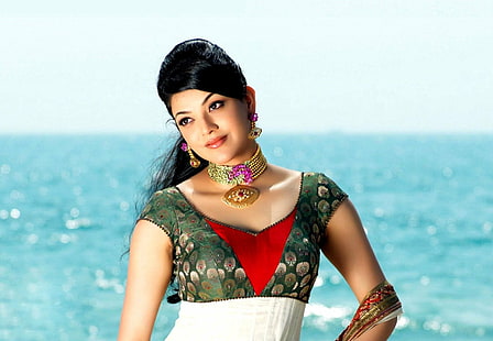 attrice, agarwal, ragazza, bollywood, indiana, kajal, modella, Sfondo HD HD wallpaper