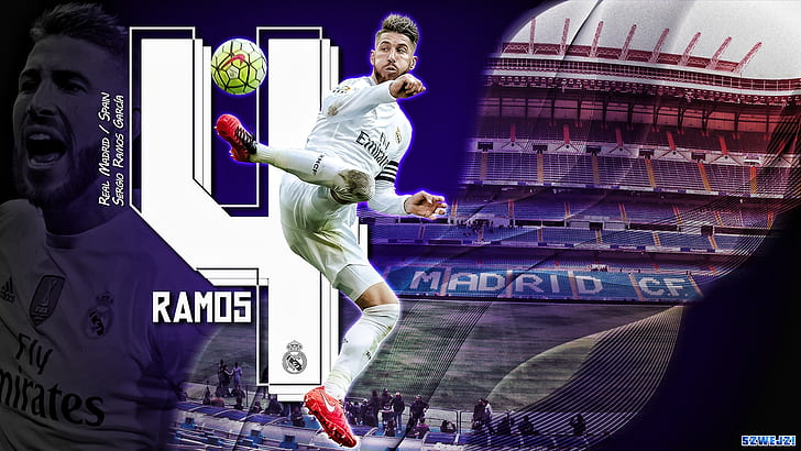 Piłka nożna, Sergio Ramos, Real Madrid C.F., hiszpański, Tapety HD