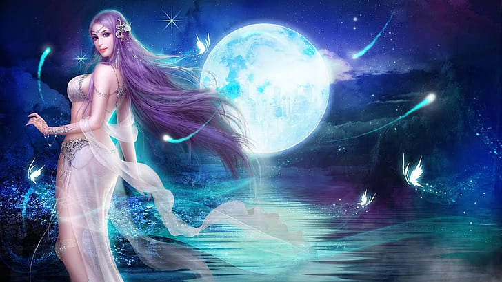 League Of Angels 2 Heroes Lunaria Girl Angel Of Full Moon Desktop Hd Wallpapers For Mobile Phones And Computer 1920×1080, HD wallpaper