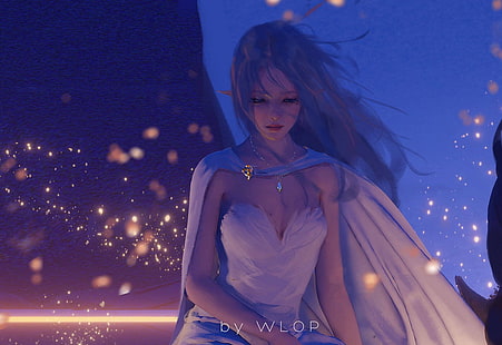 WLOP, 애니메이션 소녀, 고스트 블레이드, HD 배경 화면 HD wallpaper