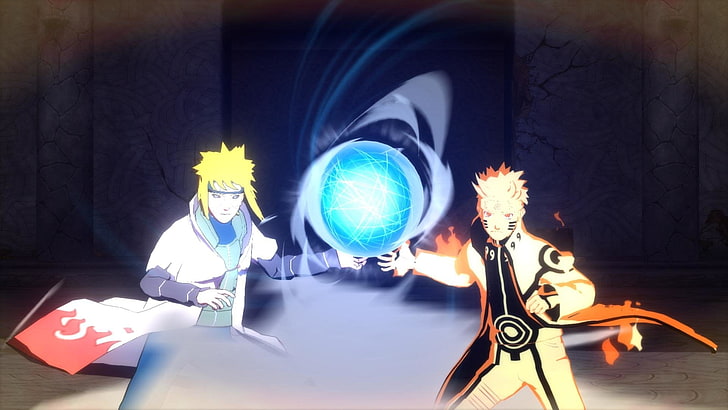 Illustration de Naruto et Minato, Jeu vidéo, Naruto Shippuden: Ultimate Ninja Storm Revolution, Minato Namikaze, Naruto, Fond d'écran HD