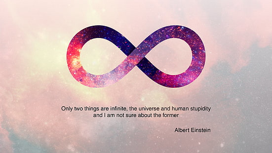 Verschiedenes, Zitat, Albert Einstein, Unendlichkeit, Wissenschaft, Weltall, Symbol, HD-Hintergrundbild HD wallpaper