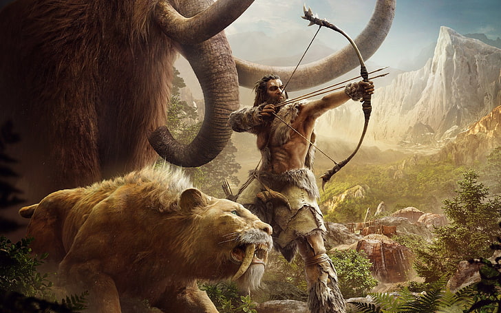 Far Cry Primal Takkar Saber Toothed , sabertooth graphics wallpaper, Games, Far Cry, far cry primal, HD wallpaper