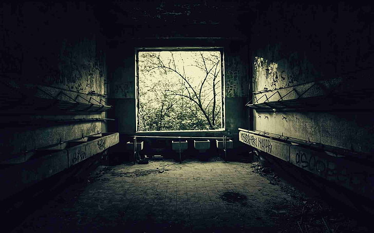graue Wandfarbe, Ruine, Gebäude, verlassen, HD-Hintergrundbild