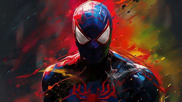 Spider-Man: Across the Spider-Verse, Marvel Cinematic Universe, Spiderman Miles Morales, spidermanintothespiderverse, Marvel Comics, AI, Marvel Studios, Marvel Super Heroes, Marvel Avengers, Avengers Endgame, Avengers Infinity War, Marvel TV, Tapety HD
