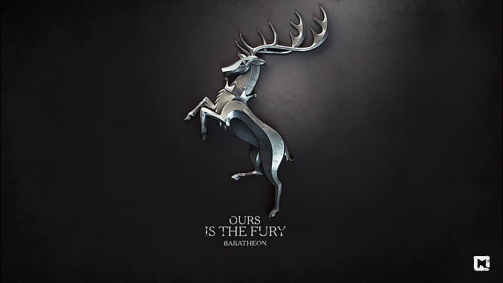 deer, crown, horns, book, the series, coat of arms, motto, A Song of Ice and Fire, Game of thrones, Ours is the fury, Baratheon, HD wallpaper