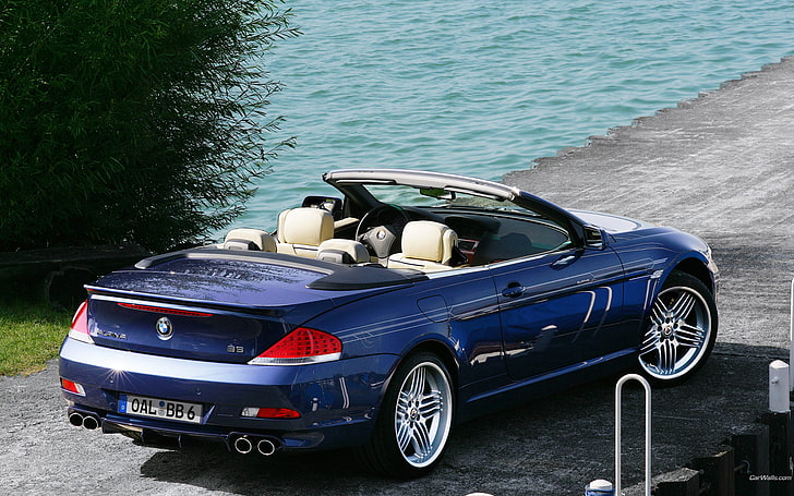 BMW Back pose, blue BMW convertible, Cars, BMW, expensive cars wallpapers, bmw cars wallpapers, HD wallpaper