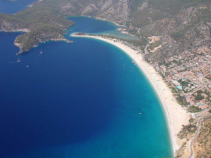 Голубой пляж Море Турция Турция Приморье Анталия Олудениз Фетхие 1280x960 Природа Пляжи HD Art, Blue, пляж, HD обои