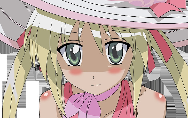 anime female character wallpaper, hayate no gotoku, sanzenin nag, girl, blonde, hat, close-up, HD wallpaper