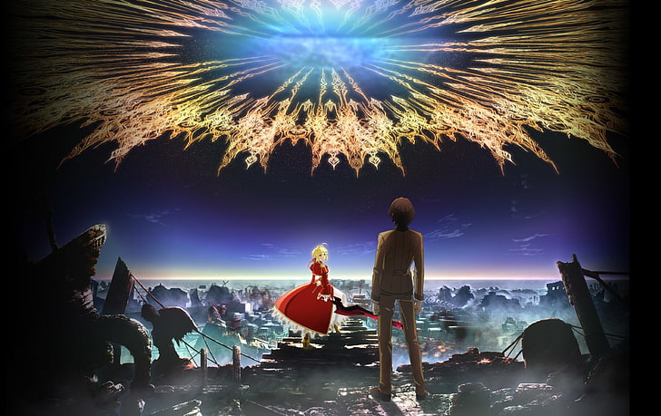Fate Series, Fate / Extra, Hakuno Kishinami, Nero Claudius, Red Sabre, Sabre (Fate Series), HD тапет