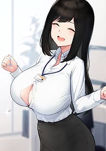 anime meninas, peitos grandes, HD papel de parede HD wallpaper