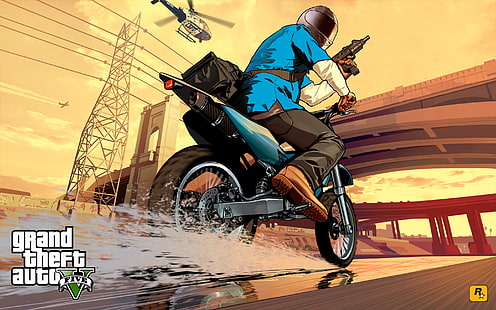 Grand Theft Auto V Poster, gta 5, HD wallpaper HD wallpaper