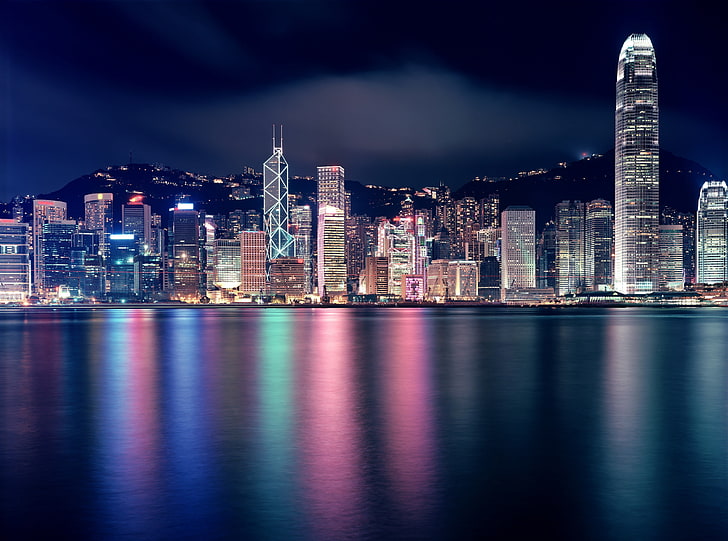 Hong Kong Skyscrapers, cyfrowa tapeta wieżowców, Azja, Chiny, Kong, Drapacze chmur, Hong, Tapety HD
