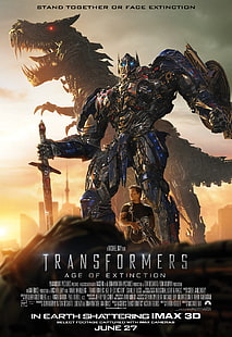 Transformers posteri, Transformers: Yok Olma Çağı, filmler, Optimus Prime, HD masaüstü duvar kağıdı HD wallpaper