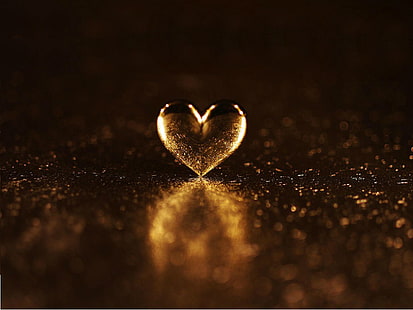 Heart Of Gold, illustration de coeur d'or, amour, coeur, or, Fond d'écran HD HD wallpaper
