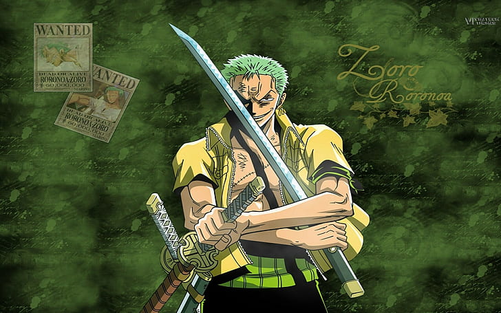 One Piece, Roronoa Zoro, anak laki-laki anime, pedang, Wallpaper HD