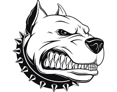 Bulldog illustration, art, Pitbull, avatar, Pit bull, angry dog, the dog, HD wallpaper HD wallpaper