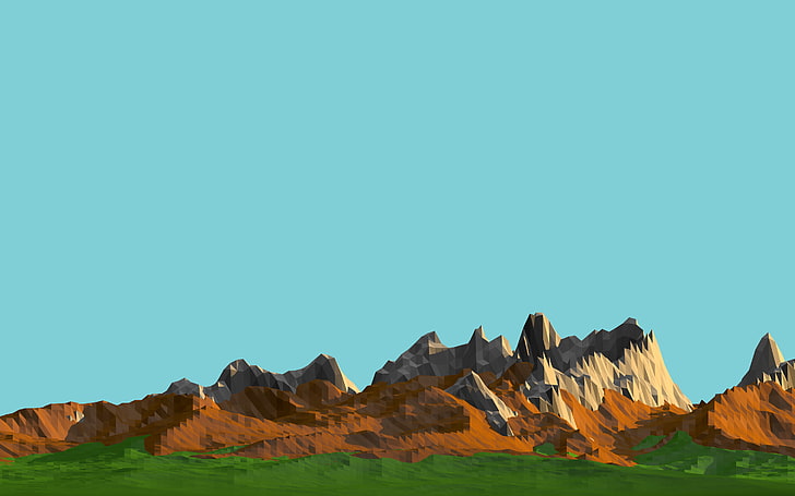 Low Poly, Berge, digitale Kunst, Landschaft, HD-Hintergrundbild