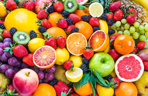 разнообразные фрукты обои, ягоды, фрукты, свежие, фрукты, HD обои HD wallpaper