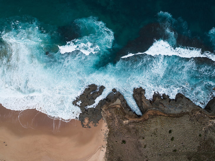 olas oceánicas, naturaleza, agua, playa, Fondo de pantalla HD