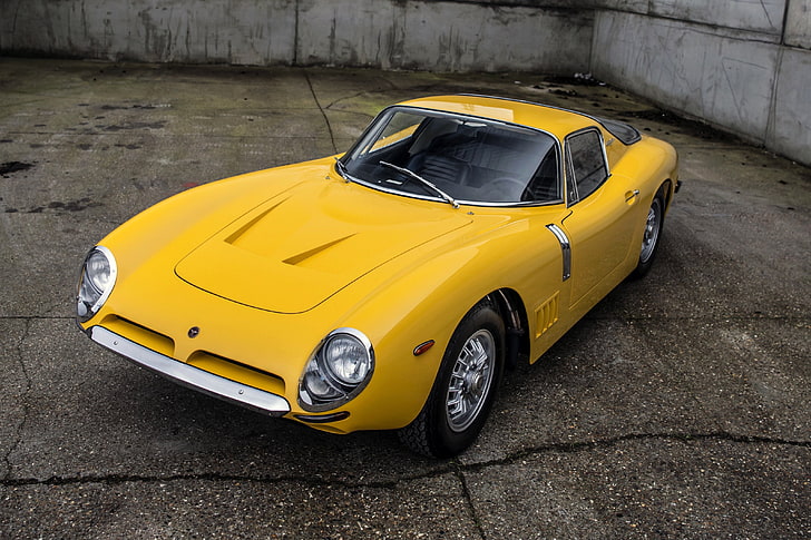 1966, 5300, bizzarrini, samochody, klasyczny, strada, żółty, Tapety HD