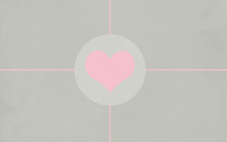 Portal Companion Cube Heart Grey Grey HD, videogiochi, cuore, grigio, portale, grigio, cubo, compagno, Sfondo HD