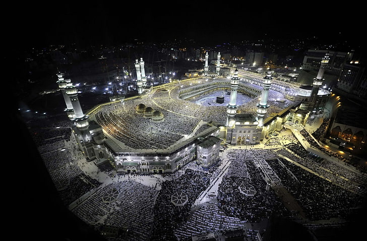 Moschee, Grande Moschea della Mecca, Arabia, Kaaba, Masjid Al-Haram, La Mecca, Sfondo HD