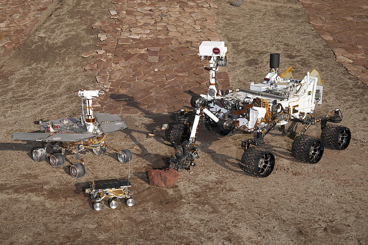 いくつかのNASA機器、好奇心、火星のパスファインダー、ローバー、スピリットと機会、 HDデスクトップの壁紙