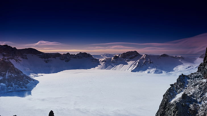 الثلج والطبيعة والجبال والسماء، خلفية HD