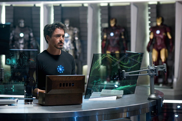 마블 아이언 맨 Tony Stark, Iron Man, Iron Man 2, Robert Downey Jr., Tony Stark, HD 배경 화면