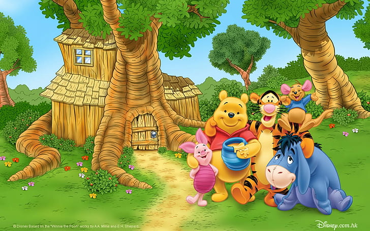 Home Of Winnie The Pooh Cartoon For Children Photo Desktop Hd Wallpaper For Tablet And Pc 1920 × 1200, Fond d'écran HD