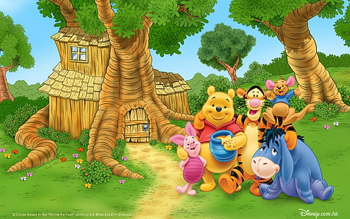 Home Of Winnie The Pooh Cartoon For Children Photo Desktop Hd Wallpaper na tablet i komputer 1920 × 1200, Tapety HD HD wallpaper