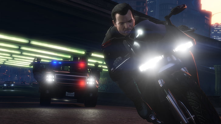 Екранна снимка на GTA V, Grand Theft Auto V, преследване, HD тапет